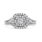 Bids.com .925 Sterling Silver 1/3 Cttw Miracle Set Round-Cut Diamond Cocktail Ring (H-I Color, I1-I2 Clarity) - Size 7 Rings White Smoke 7 / White.Sterling Silver,9 / White.Sterling Silver,8 / White.Sterling Silver,6 / White.Sterling Silver