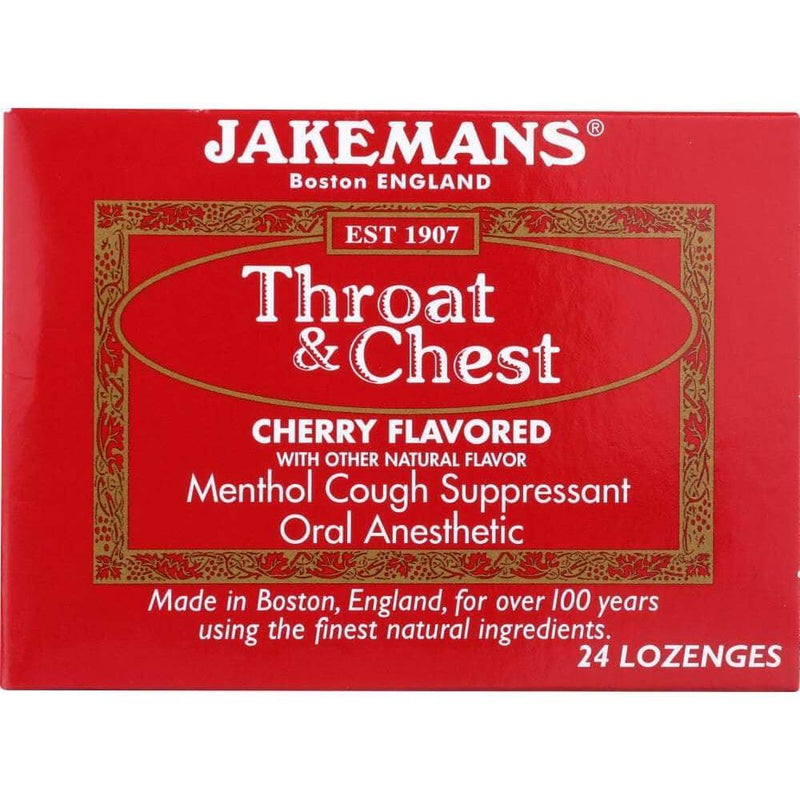 Jakemans Jakemans Lozenge Throat And Chest Cherry Menthol, 24 Pc Health & Beauty Firebrick