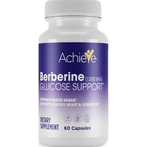 Achieve Achieve Berberine 1200mg Glucose Support, 60 Vegetable Capsules – Natural Metabolic & Immune Support Cosmetics Gray