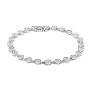 Bids.com .925 Sterling Silver 2.0 Cttw Round Diamond Link Bracelet (G-H Color, I1-I2 Clarity) - 7.25" Bracelets White Smoke White.Sterling Silver / 7.25