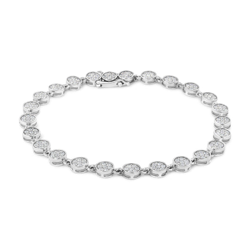 Bids.com .925 Sterling Silver 2.0 Cttw Round Diamond Link Bracelet (G-H Color, I1-I2 Clarity) - 7.25" Bracelets White Smoke White.Sterling Silver / 7.25