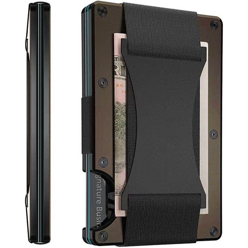 SmartPursue™ Carbon Fiber Wallet - RFID Blocking Metal Card Holder Card Wallet Dark Slate Gray Brown