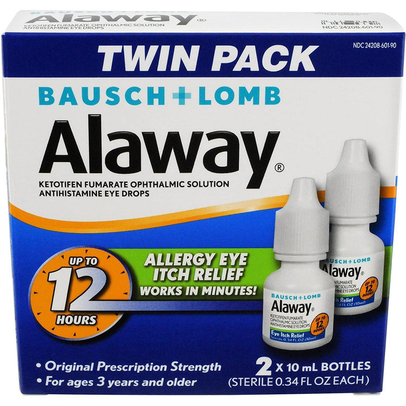 Alaway Alaway Bausch & Lomb Itch Relief Eye Drops - 2 X 10 Ml Eye Drops & Lubricants Light Gray