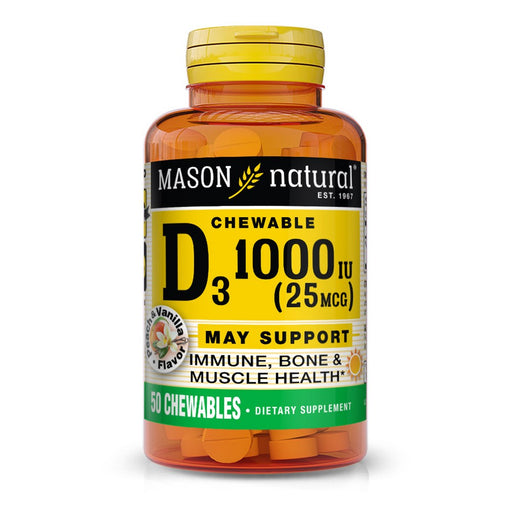 Mason Natural Mason Natural D3 25mcg 1000IU Chewable Tablets - 50ct Vitamins & Supplements White Smoke