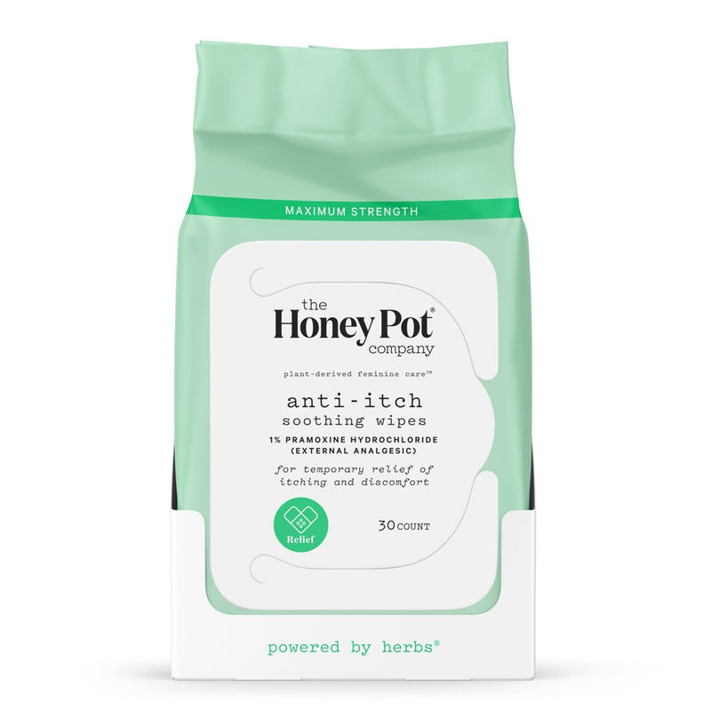 The Honey Pot The Honey Pot Company Feminine Anti-Itch Soothing Wipes 1% Pramoxine Hydrochloride 30Ct Personal Care White Smoke