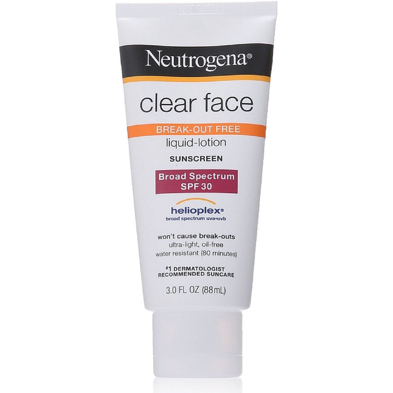 Neutrogena Neutrogena Clear Face Break-Out Free Liquid Lotion Sunscreen With Broad Spectrum SPF 30 - 88ml Sunscreen White Smoke