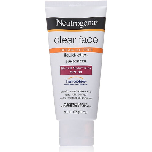 Neutrogena Neutrogena Clear Face Break-Out Free Liquid Lotion Sunscreen With Broad Spectrum SPF 30 - 88ml Sunscreen White Smoke