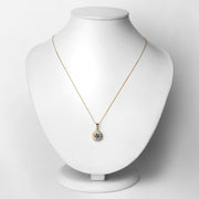 Bids.com 0.31 Carat Genuine Tanzanite and White Diamond 14K Yellow Gold Pendant Pendants Lavender