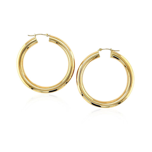 Bids.com 14k Yellow Gold Polished Hoop Earrings (40 mm) Earrings White Smoke Yellow Gold