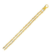 Bids.com 14k Two-Tone Gold Men's Bracelet with S Style Bar Links Bracelets White Smoke 8.5 / Two-Tone Gold