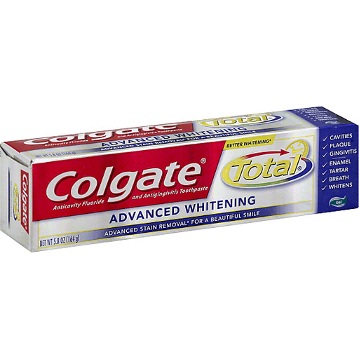 Colgate Colgate Total Toothpaste, Anticavity Fluoride And Antigingivitis, Advanced Whitening, Gel Toothpaste White Smoke