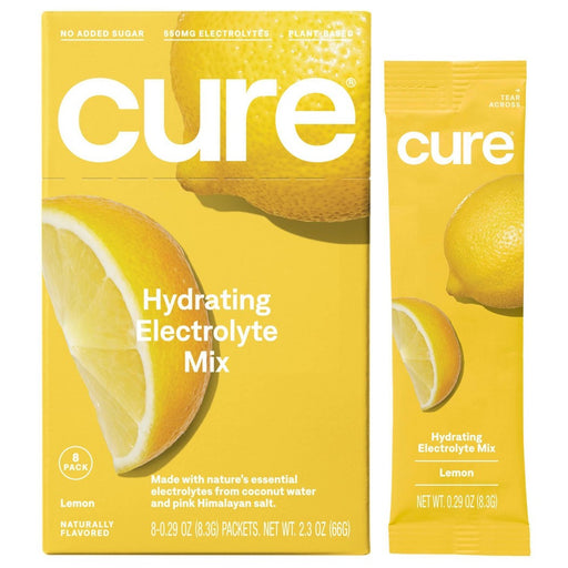 Cure Cure Hydration Electrolyte Vegan Drink Mix Powder - Lemon - 8pk Beverages Sandy Brown
