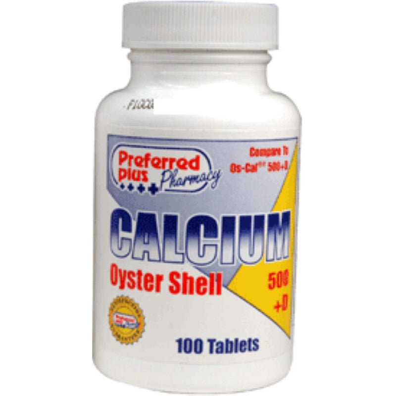 Preferred Plus Preferred Plus Calcium 500 Mg Supplements With Vitamin D For Strong Bones - 100 Tablets Vitamins & Supplements White Smoke