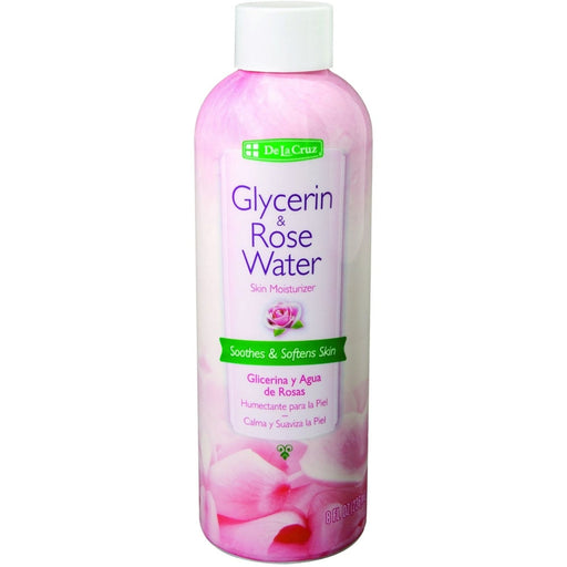 De La Cruz De La Cruz Glycerin & Rose Water, Skin & Hair Moisturizer, 8 Fl Oz (236 Ml) Health & Beauty White Smoke