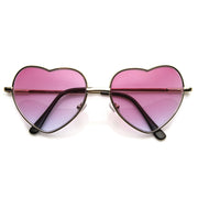 zeroUV Cute Metal Heart Shape Rainbow Color Lens Sunglasses 9205 Sunglasses White Smoke Light Gold Pink Blue