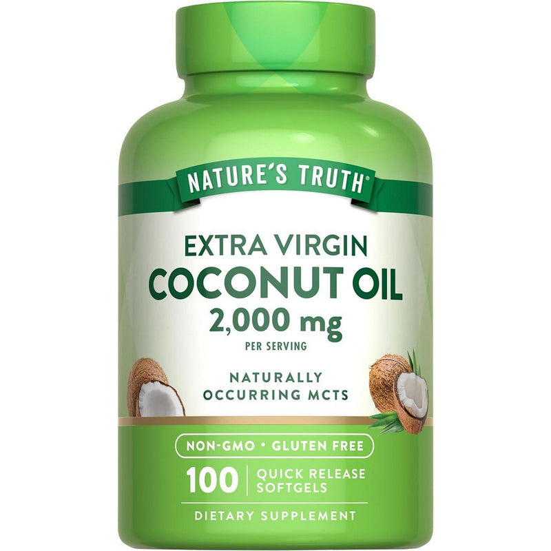 Nature's Truth NT Coconut Oil  Gc 1000 Mg 100 Sfg Vitamins & Supplements White Smoke