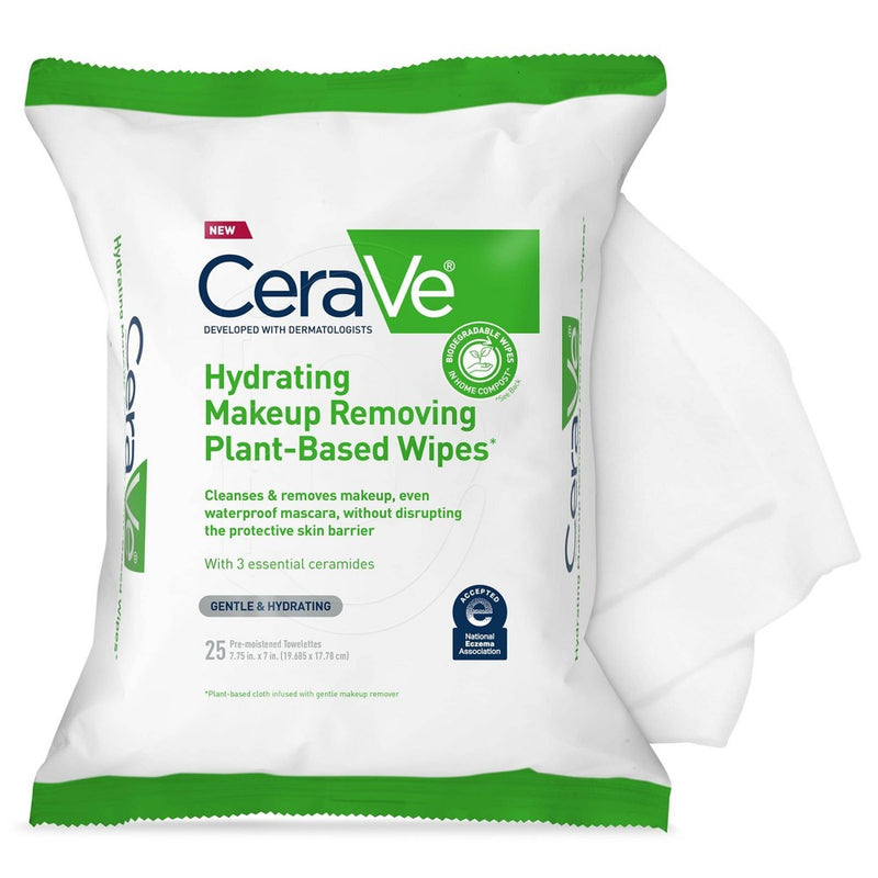 CeraVe CeraVe Hydrating Makeup Removing Plant Based Wipes Makeup Removers White Smoke