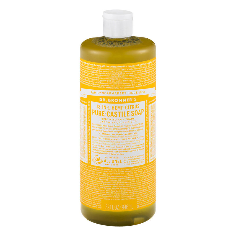 Dr. Bronner's Dr. Bronner's 18-In-1 Hemp Organic Pure Castile Magic Liquid Soap, Citrus Orange, 32 Oz Bath & Body Goldenrod