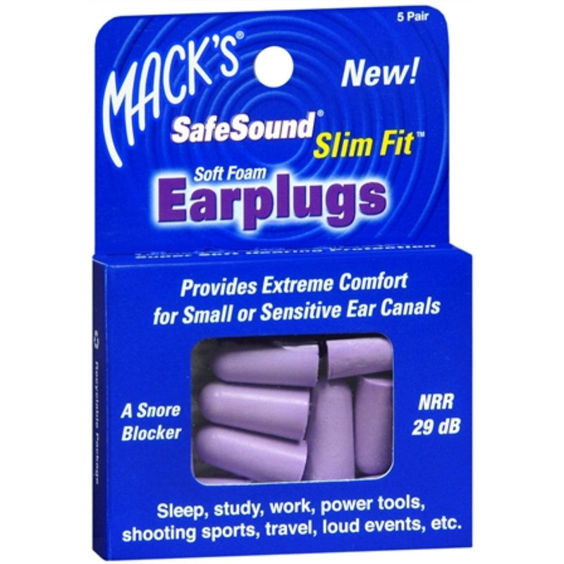 Mack's Mack's Slim Fit Soft Foam Earplugs 5 Pairs Earplugs Medium Blue