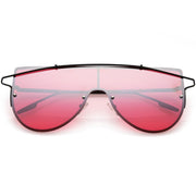 zeroUV Retro Futuristic Shield Mono Lens Color Tone Sunglasses C484 Glasses / Sunglasses White Smoke Black Red