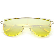 zeroUV Retro Futuristic Shield Mono Lens Color Tone Sunglasses C484 Glasses / Sunglasses White Smoke Gold Yellow