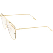 zeroUV Retro Futuristic Shield Mono Lens Color Tone Sunglasses C484 Glasses / Sunglasses White Smoke Black Red,Gold Pink,Gold Yellow,Gold Clear Tinted
