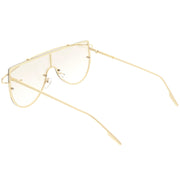 zeroUV Retro Futuristic Shield Mono Lens Color Tone Sunglasses C484 Glasses / Sunglasses White Smoke Black Red,Gold Pink,Gold Yellow,Gold Clear Tinted