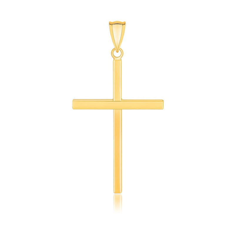 Bids.com 14k Yellow Gold Polished Flat Cross Pendant Pendants White Smoke Yellow Gold