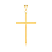 Bids.com 14k Yellow Gold Polished Flat Cross Pendant Pendants White Smoke Yellow Gold