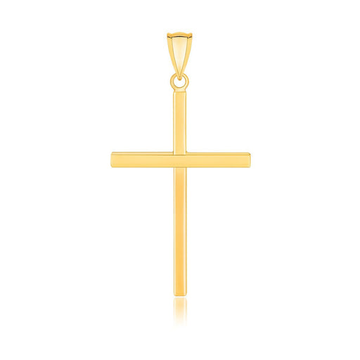 Bids.com 14k Yellow Gold Polished Flat Cross Pendant Pendants White Smoke Yellow Gold