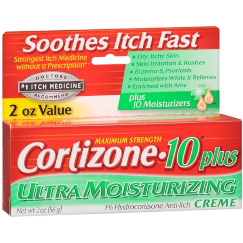 Cortizone 10 Cortizone 10 Plus Ultra Moisturizing Creme, Maximum Strength, 2 Oz Health & Beauty White Smoke