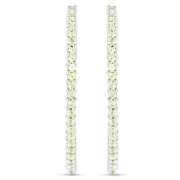 Bids.com 3.50 Carat Genuine Peridot .925 Sterling Silver Earrings Earrings White Smoke