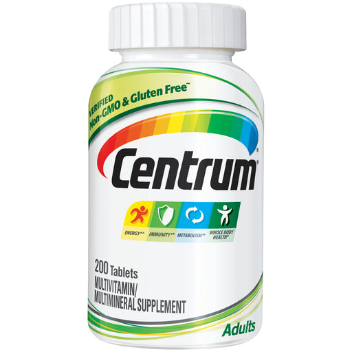 Centrum Centrum Adult Multivitamin/Multimineral Supplement 200 Tablets Vitamins & Supplements White Smoke