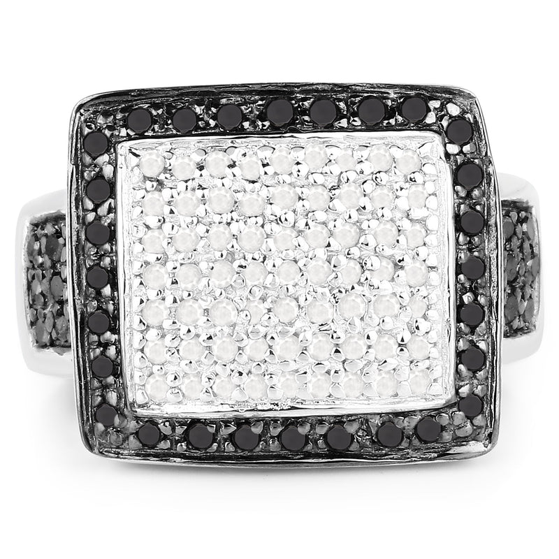 Bids.com 0.61 Carat Genuine Black Diamond and White Diamond .925 Sterling Silver Ring Rings Lavender size 6.00,size 7.00,size 8.00,size 9.00