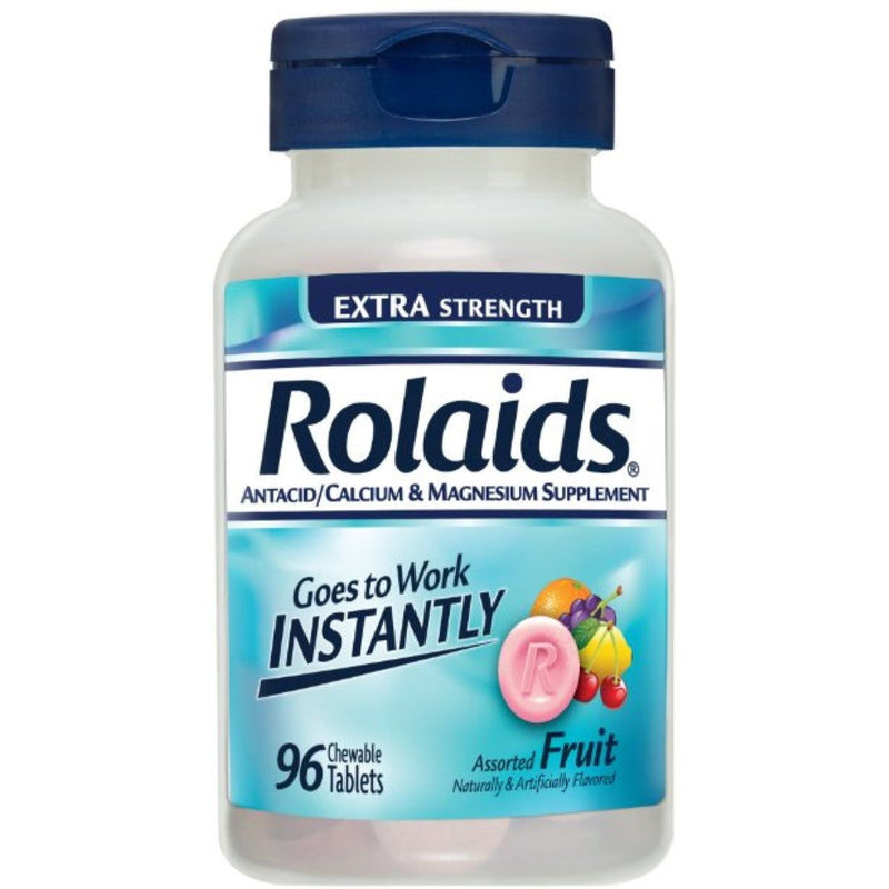 Rolaids Rolaids Antacid/Calcium & Magnesium Supplement, Extra Strength, Chewable Tablets, Assorted Fruit Health & Beauty White Smoke