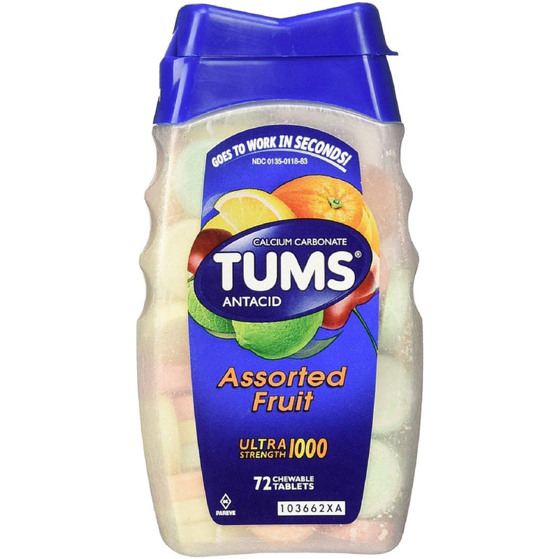 Tums Tums® Ultra Strength 1000 – Assorted Fruit Antacid Chewable Tablets Health & Beauty White Smoke