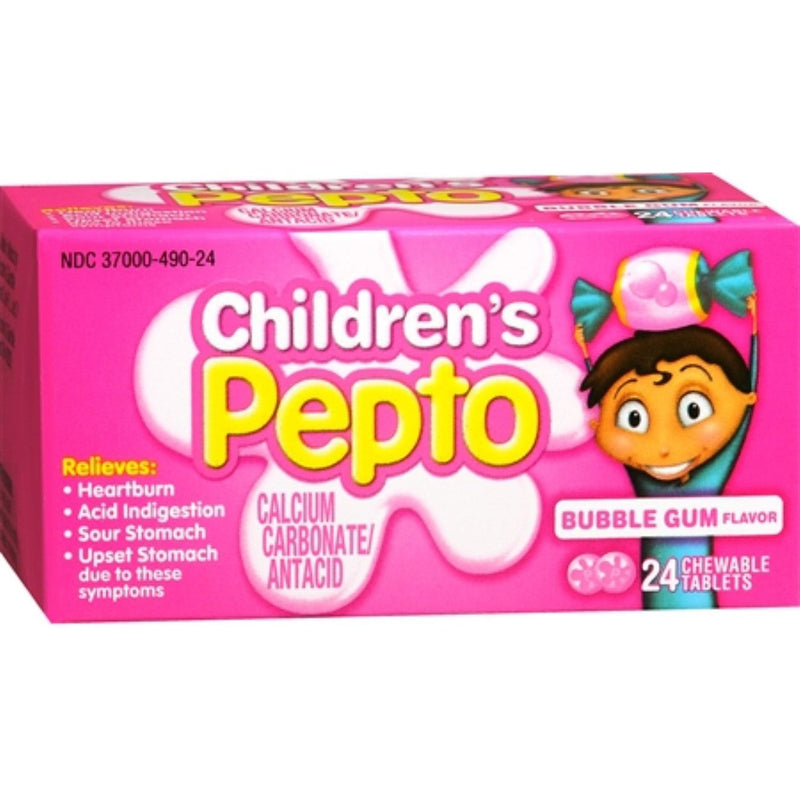 Pepto-Bismol Pepto-Bismol Kids Antacid Chewable Tablets For Upset Stomach Relief, Over-the-Counter Medicine, 24 Ct Health & Beauty Lavender Blush