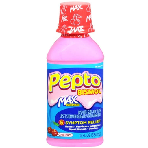 Pepto Bismol Pepto Bismol Liquid Ultra – 5 Symptom Fast Relief (Cherry Flavor, 12 oz) Health & Beauty White Smoke