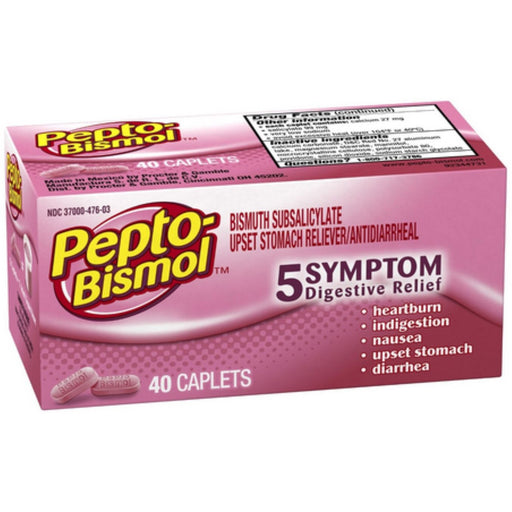 Pepto Bismol Pepto Bismol 5-Symptom Relief Caplets - 40 Count Medicine & Drugs White Smoke