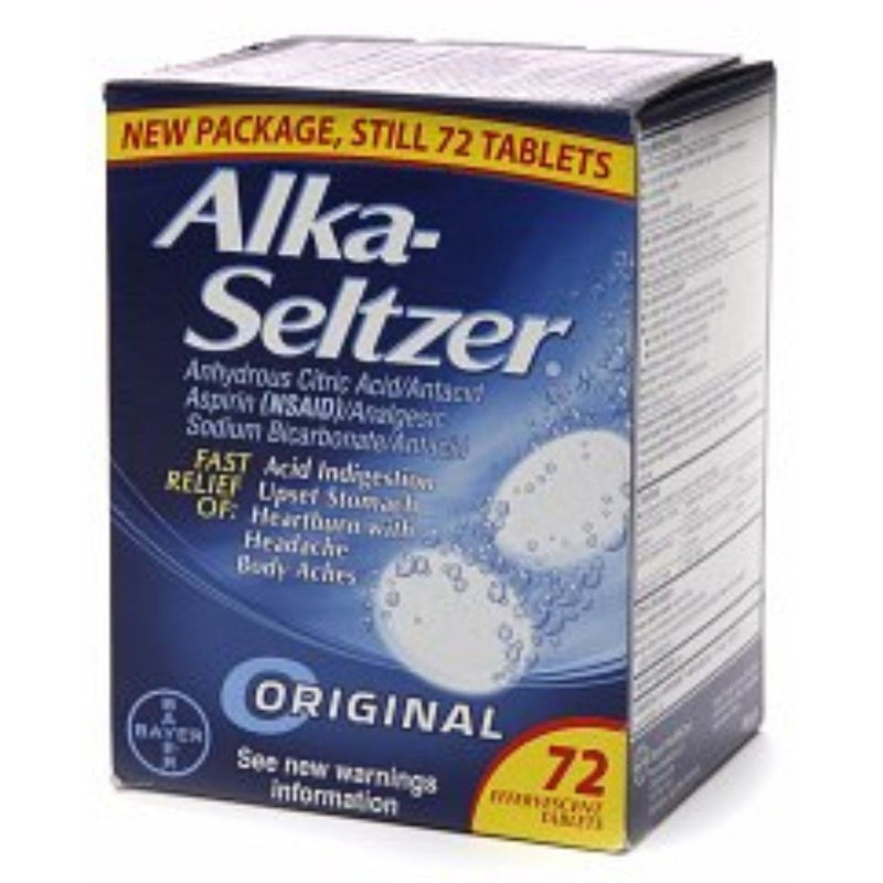 Alka-Seltzer Alka-Seltzer Effervescent Tablets Original Antacid 72 Ea Box Medicine & Drugs White Smoke