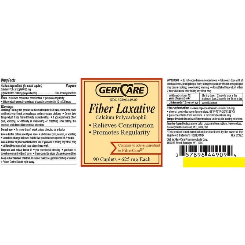 Geri-Care Geri-Care Fiber Laxative 90 Caplets Per Bottle Crafting Fibers Gray
