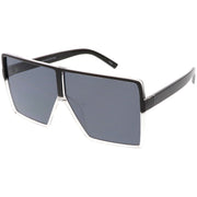 zeroUV Oversize Retro Modern Futuristic Square Aviator Sunglasses C475 Sunglasses White Smoke Black Lavender,Black Clear Smoke,Matte Black Smoke,Tortoise Brown,Shiny Black Smoke,Black Tortoise Lavender