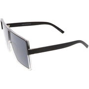 zeroUV Oversize Retro Modern Futuristic Square Aviator Sunglasses C475 Sunglasses White Smoke Black Lavender,Black Clear Smoke,Matte Black Smoke,Tortoise Brown,Shiny Black Smoke,Black Tortoise Lavender