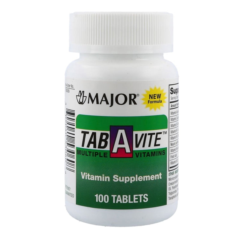 Major Pharmaceuticals Major Pharmaceuticals Tab-A-Vite With Beta Carotene Multiple Vitamins Vitamins & Supplements Light Gray