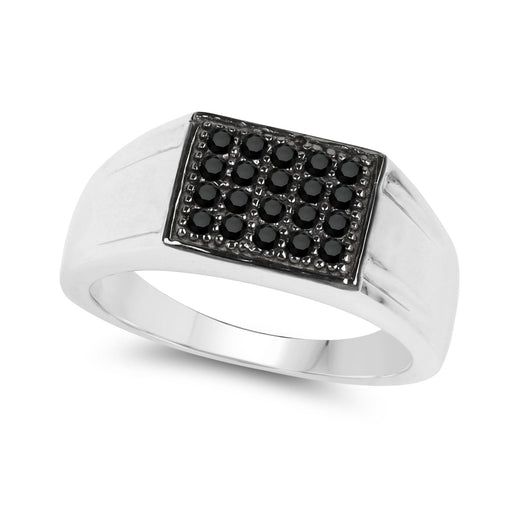 Bids.com 0.30 Carat Genuine Black Diamond .925 Sterling Silver Ring Rings White Smoke size 9.00,size 6.00,size 7.00,size 8.00