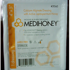 Medihoney Medihoney Calcium Alginate Dressing With Manuka/Leptospermum Honey 4'' X 5 Medical Supplies Dark Gray