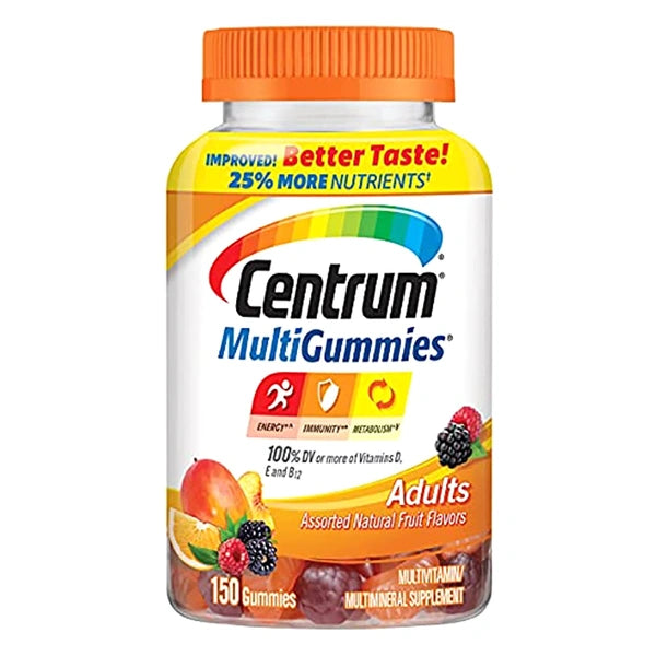Centrum Centrum MultiGummies Gummy Multivitamin For Adults, Multivitamin/Multimineral Supplement With Vitamins D, B And E, Assorted Fruit Flavor Vitamins & Supplements White Smoke