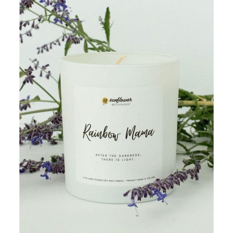 Sunflower Motherhood Rainbow Mama Pregnancy Loss Candle Candles Light Gray
