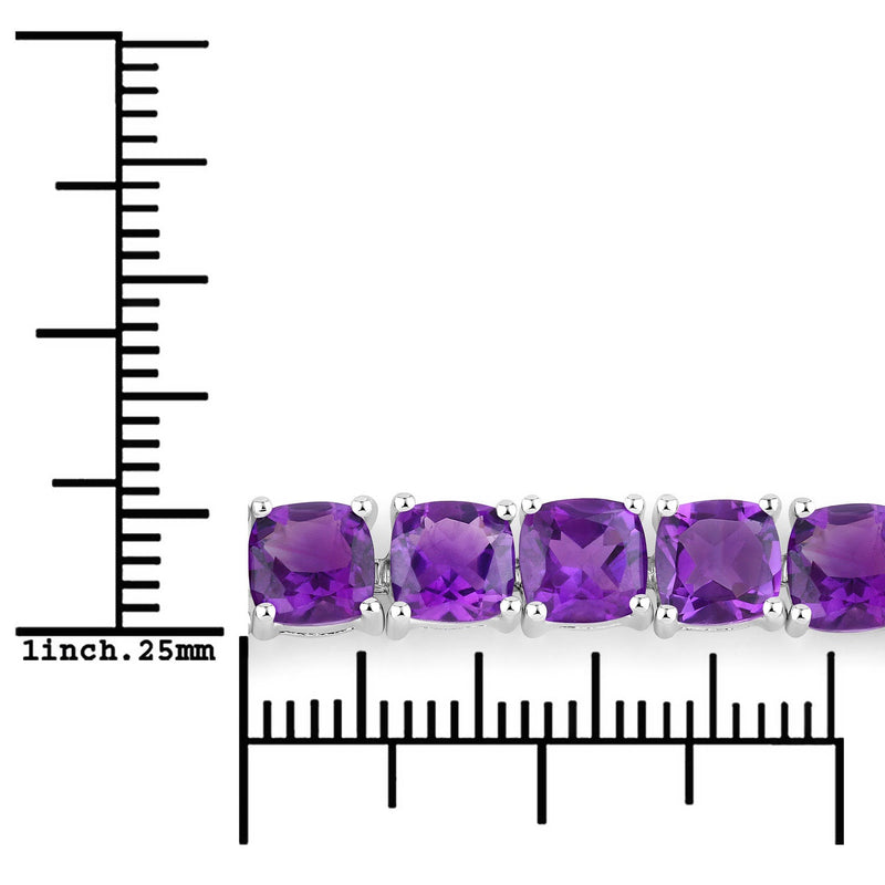 Bids.com 6.05 Carat Genuine Amethyst .925 Sterling Silver Bracelet Bracelets White Smoke size 10.00