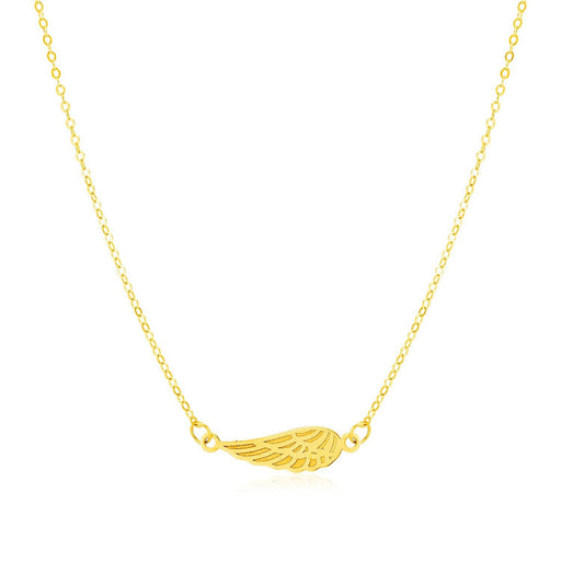 Bids.com 14K Yellow Gold Angel Wing Necklace Necklaces White Smoke 18 / Yellow Gold